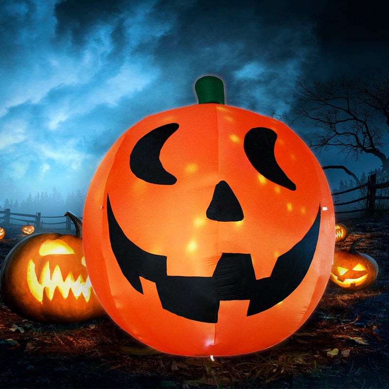 AJY 10 Feet Halloween Inflatable Giant Pumpkin with Build-in LEDs Blow Up Inflatables for Halloween Party Indoor Outdoor Blow Up Decoration Yard Garden Lawn Decorations - Image 5
